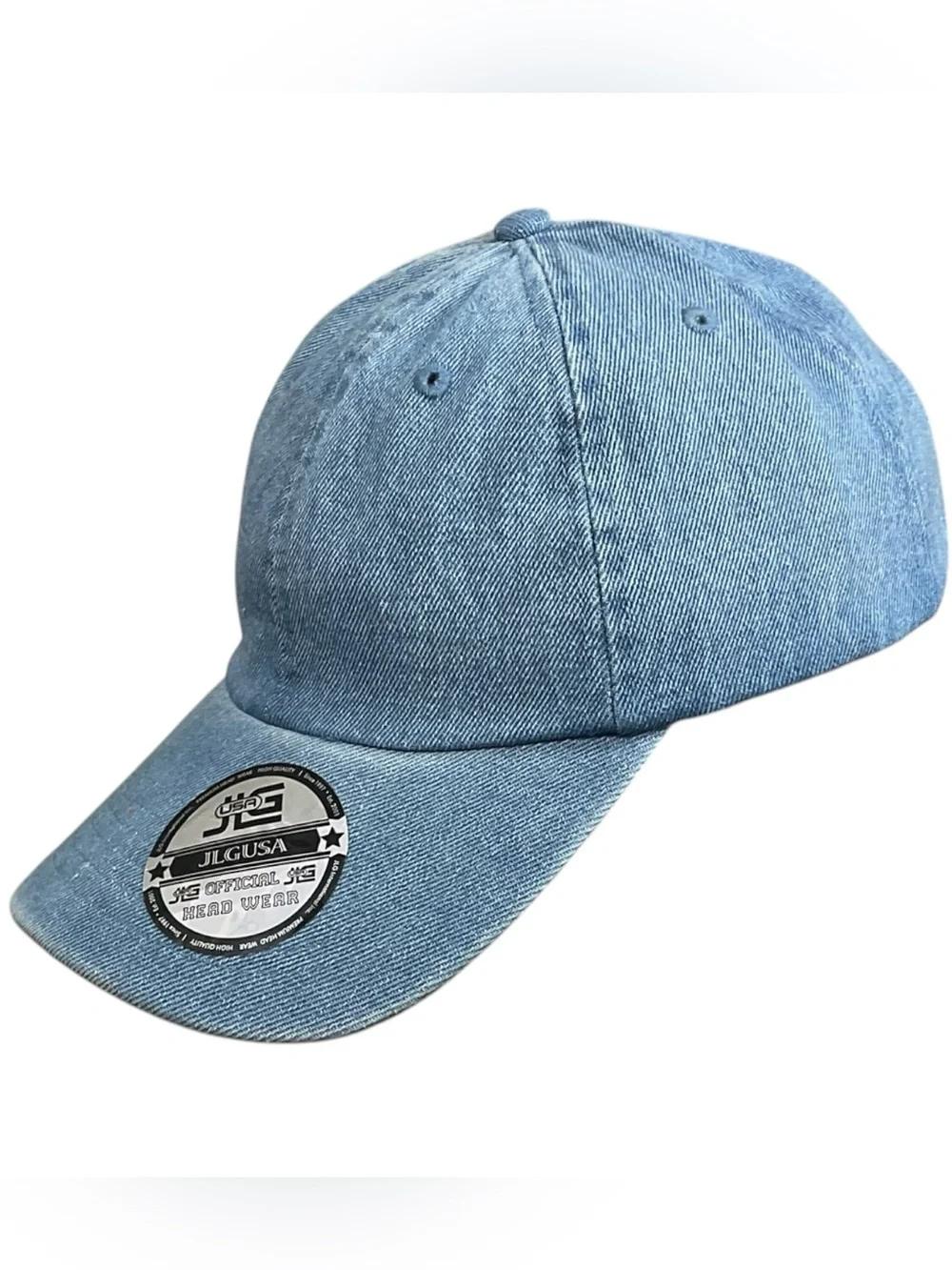JLG USA Official Headwear Light Blue Washed Denim Baseball Cap Strapback NWOT